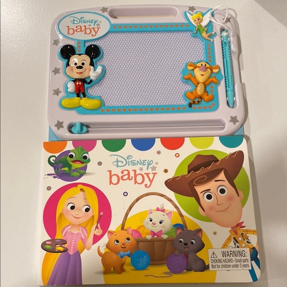 Disney Other - Disney Baby Drawing Book Toy Reusable Stencil Book With Magnetic Pen and Board